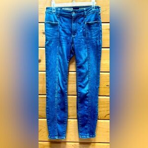 ANTHROPOLOGIE Pilcro and the Letterpress high-rise denim jeans unique stitching